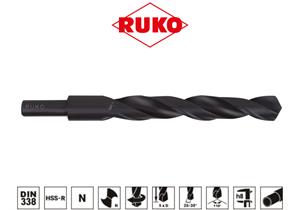 RUKO Spiralbohrer DIN 338 Typ N, HSS-R mit abgesetztem Schaft Ø 12.5 mm