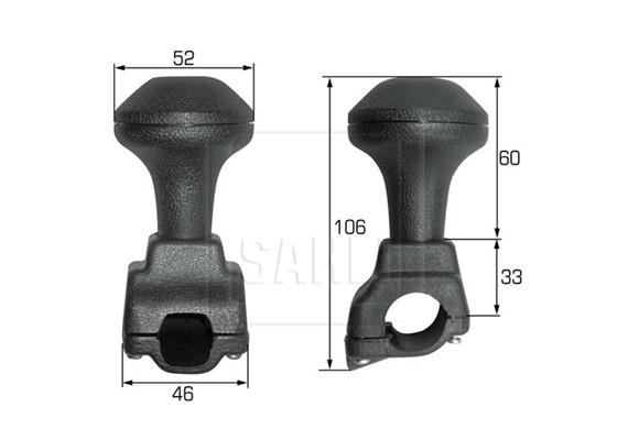 Sahli Fixlenker / Lenkradknopf aus Kunststoff