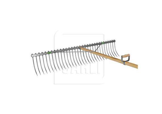 Schlepprechen - PREVA, 32 Zinken, Breite 1,42 Meter, Stiel 1700 mm