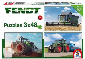 Schmidt 3 Puzzle Fendt 3x 48 Teile + Puzzle Poster