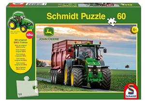 Schmidt John Deere Puzzle Traktor 83707R 60 Teile, inkl. orig. SIKU Traktor Modell