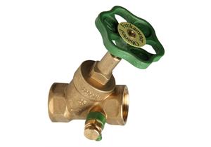 Schrägsitzventil aus Messing mit Entleerung 3/8" IG max 10 bar legionellensicher