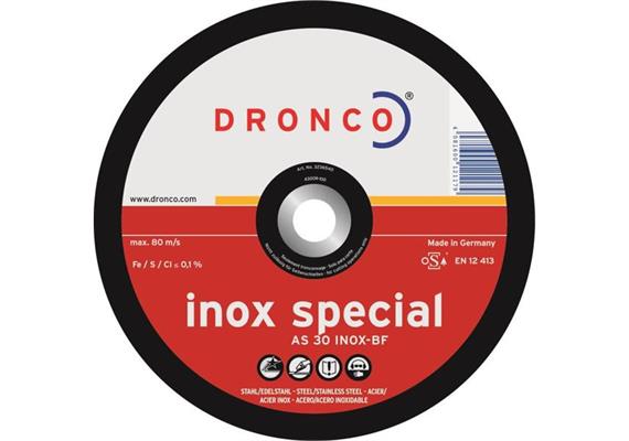 Schruppscheibe mittelhart Dronco für Metalle und Inox Stahl Ø 125 x 6 x 22.2mm - 394