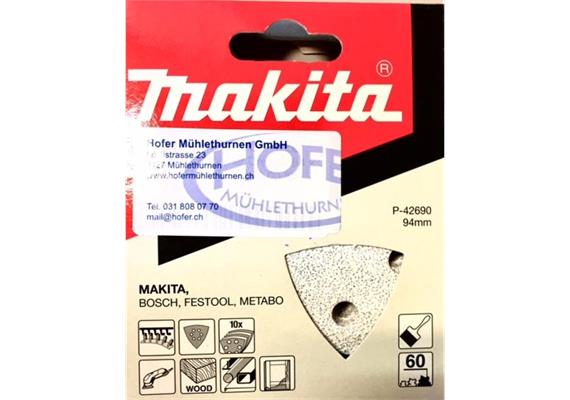 Schwingschleifer Dreieck 94 x 94x 94mm 6 Loch Korn 60 für Farbe - MAK