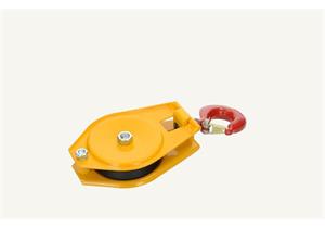 Seilrolle LT-mini gelb, Haken ist drehbar, Rollen-Ø 113/95 mm, Rillenkugellager. Für Seil