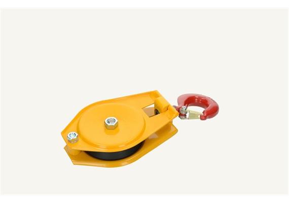 Seilrolle LT-mini gelb, Haken ist drehbar, Rollen-Ø 113/95 mm, Rillenkugellager. Für Seil
