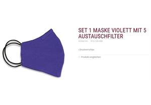 Set 1 Membranmaske blau inkl. 5 Austauschfilter 60° waschbar - 285