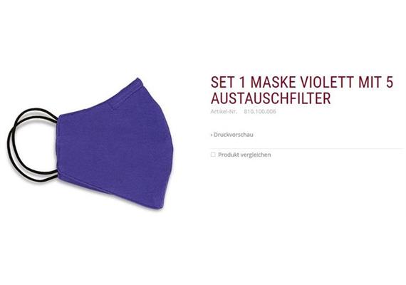 Set 1 Membranmaske blau inkl. 5 Austauschfilter 60° waschbar - 285