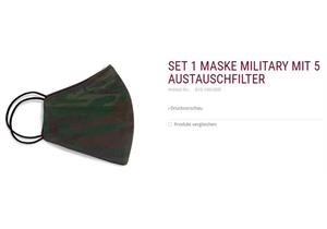 Set 1 Membranmaske camouflage inkl. 5 Austauschfilter 60° waschbar - 285