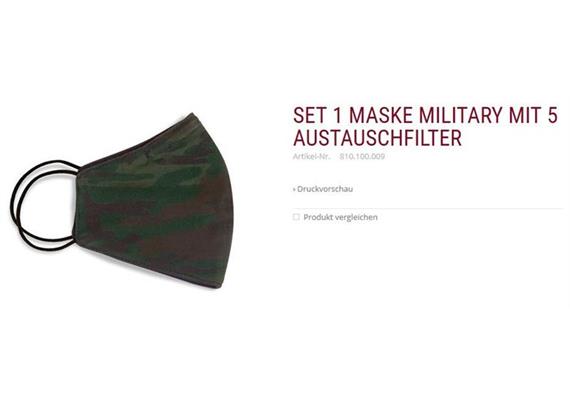 Set 1 Membranmaske camouflage inkl. 5 Austauschfilter 60° waschbar - 285