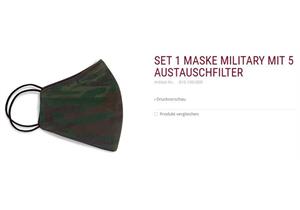 Set 1 Membranmaske camouflage inkl. 5 Austauschfilter 60° waschbar