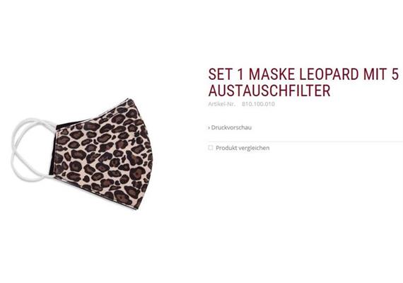 Set 1 Membranmaske leopard inkl. 5 Austauschfilter 60° waschbar