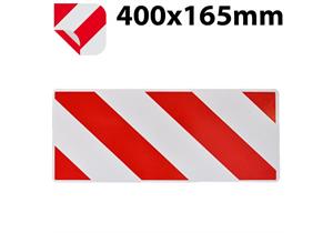 Signaltafel rotweiss 400 x 170 mm reflektierend, Aluminium, für Land- + Forstwirtschaft