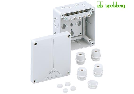 SPELSBERG Abzweigdose grau Abox 5 x 6mm2 110 x 110 x 67mm mit Klemmen IP65