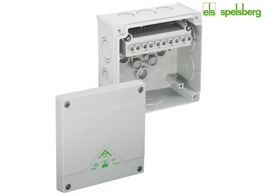 SPELSBERG AP Abzweigdose Abox 060-6 127x127x70mm 5x6mm2 Schraubklemme IP66 grau