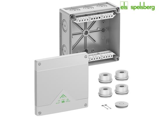 SPELSBERG AP Abzweigdose Abox 160-16 182x182x90mm 5x16mm2 Schraubklemme IP66 grau