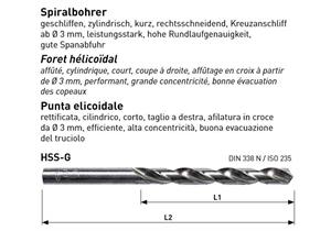 Spiralbohrer HSS - G DIN 338 - N geschliffen Ø 7.5 L 109mm