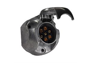 Steckdose 7-polig Alu Ø 36 mm, mit Schraubanschlüssen bis 2.5mm2 - 039