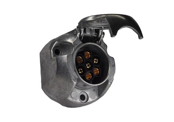 Steckdose 7-polig Alu Ø 36 mm, mit Schraubanschlüssen bis 2.5mm2 - 039