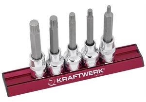 Stecknusssatz Kraftwerk 1/2" XZN Vielzahn M5, 6, 8, 10 + 12 L 100mm - 285