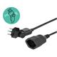 STEFFEN Verlängerungskabel mit Klappstecker 230V Td 3G1.0mm² 0.5m T12-T13 IP20 - EHD