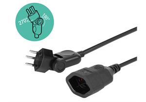 STEFFEN Verlängerungskabel mit Klappstecker 230V Td 3G1.0mm² 0.5m T12-T13 IP20