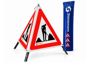 STEINEMANN Faltsignal 1.14 R0 Höhe 90cm Baustelle Normalausführung Tag-Einsatz - 0390