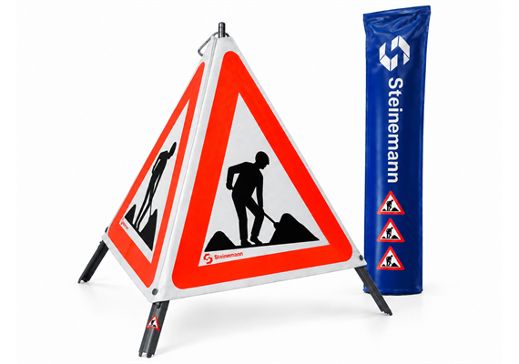 STEINEMANN Faltsignal 1.14 R2 R2 Höhe 90cm Baustelle Höchste Reflexionsklasse - 039