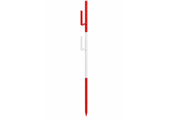 STEINEMANN Lattenpfahl aus Armierungsstahl Ø20mm, 2 Bügel offen, rot-weiss - 039