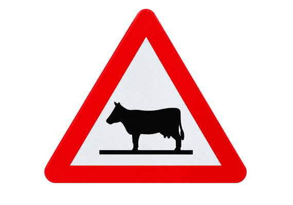STEINEMANN Warnschild Aluminium 600mm Signal Tiere (Kuh) 1.25K Reflexionsklasse R2 - 039