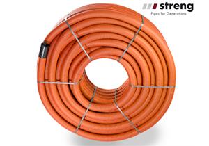 STRENG HDPE Drainagerohre Flex gerollt ungeschlitzt rot Ø 125 x 108 mm innen glatt