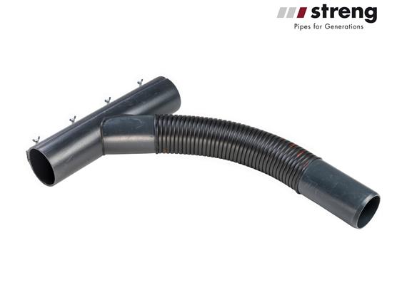 STRENG HDPE Universal Abzweiger 45° dn 92/80 dn2 72/60 Kabelschutzrohr schwarz
