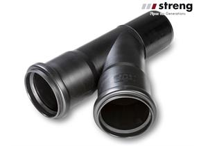STRENG Kanalrohr Abzweiger 45° HSP PE100 EGAL Ø 100/100 mm mit Dichtung