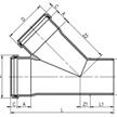 Streng Kanalrohr Abzweiger 45° Ø 125/125mm PP-HM SN8 inkl. Dichtungen (Steckmuffen) | Bild 2