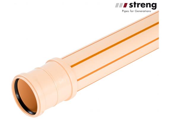STRENG Kanalrohr gemufft inkl. Dichtung SN8 Ø 500 x 17.1 mm L 6m PP-HM