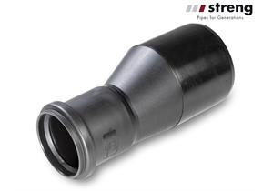 STRENG Kanalrohr Reduktion HSP HDPE 30° Ø 160/125 mm mit Dichtung
