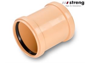 STRENG Kanalrohr Überschiebemuffe Ø 125mm PP-HM SN8 inkl. Dichtung (Steckmuffen)