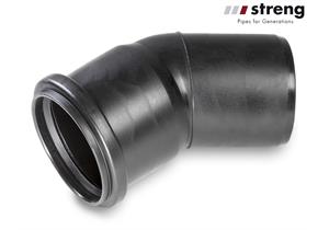 STRENG Kanalrohrbogen HSP PE 45° Ø 125 mm mit Dichtung