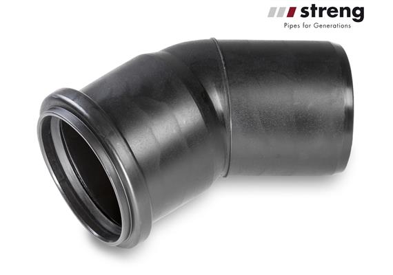 STRENG Kanalrohrbogen HSP PE 45° Ø 125 mm mit Dichtung