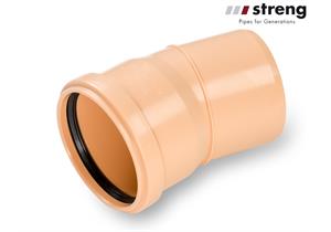 STRENG Kanalrohrbogen PP-HM SN8 S 13.3 Ø 110mm 15° mit Dichtung