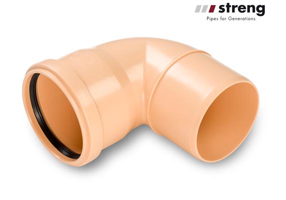 STRENG Kanalrohrbogen PP-HM SN8 S 13.3 Ø 125mm 88.5° mit Dichtung