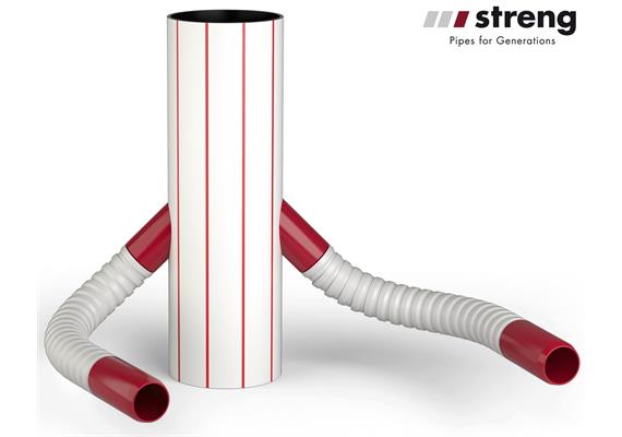 STRENG Kandelaberfundament Rohr Typ A D250mm 2x Abgang Flex 92/80mm 180°