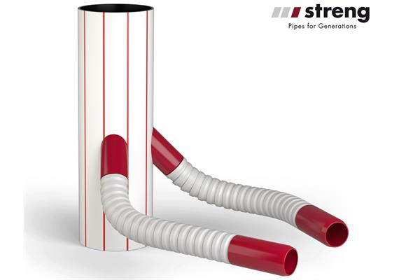 STRENG Kandelaberfundament Typ B D 250mm 2x Abgang Flex 92/80mm 90°