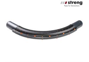 STRENG Längsverschluss-Flexbogen Kurz Ø 163/148 L 1880 mm HDPE schwarz - SYM