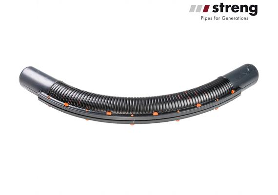 STRENG Längsverschluss-Flexbogen Lang Ø 112/100 L 2180 mm HDPE schwarz