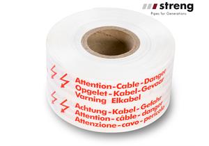 STRENG PE Trassen - Warnband Kabel KSR Rolle B=100mm 250m aus reissfestem PE