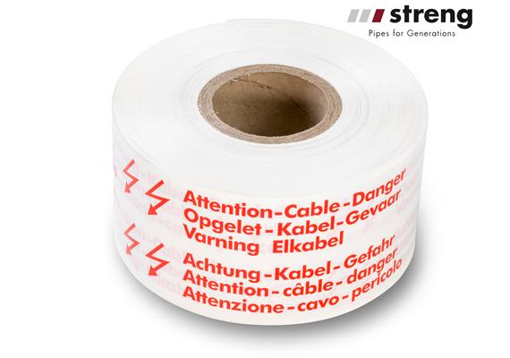 STRENG PE Trassen - Warnband Kabel KSR Rolle B=100mm 250m aus reissfestem PE
