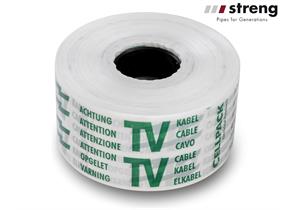 STRENG PE Trassen - Warnband Kabel KSR Rolle B=100mm 250m aus reissfestem PE