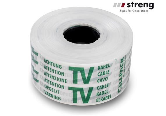 STRENG PE Trassen - Warnband Kabel KSR Rolle B=100mm 250m aus reissfestem PE