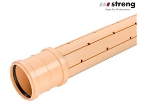 STRENG Sickerrohr gemufft inkl. Dichtung SN8 Ø 160 x 5.5 mm L 6m PP-HM beige